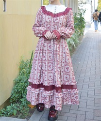 ローズ・ステンドグラスワンピース(赤-M)