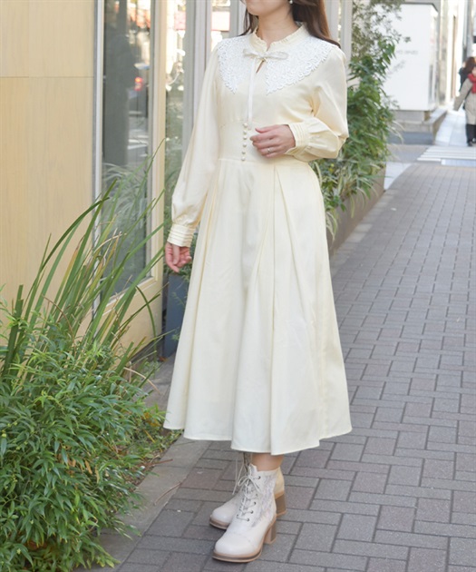 付け襟付ハイウエストワンピース | axes femme | axes femme online shop