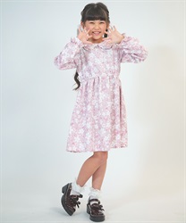 サクラ柄シャツワンピース【2点10%OFF対象商品】(ピンク-120cm)