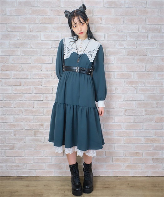 刺繍襟付きシスターワンピース | outlet | axes femme online shop 刺繍襟付きシスターワンピース | outlet | axes femme online shop