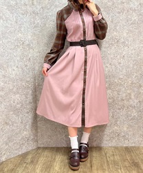 チェックバイカラーワンピース | outlet | axes femme online shop チェックバイカラーワンピース | outlet | axes femme online shop
