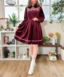 レースデザインベロアワンピース | outlet | axes femme online shop レースデザインベロアワンピース | outlet | axes femme online shop