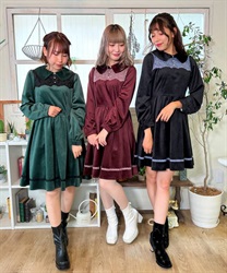 レースデザインベロアワンピース | outlet | axes femme online shop レースデザインベロアワンピース | outlet | axes femme online shop