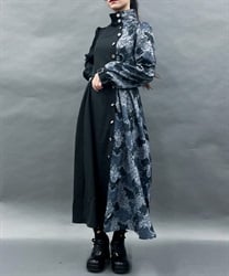 スネークダマスクワンピース(黒-M)
