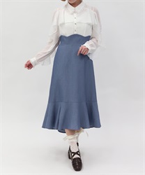 ハイウエストドッキングワンピース(白-M)