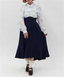 ハイウエストドッキングワンピース(サックス-M)