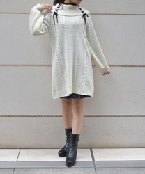 W編み上げニットチュニック | axes femme | axes femme online shop W編み上げニットチュニック | axes femme | axes femme online shop