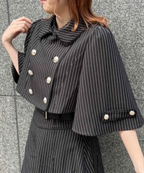 新品 アクシーズファム ダブルボタンベルスリーブジャケット