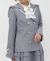Ｗ釦セーラージャケット(グレー-M)