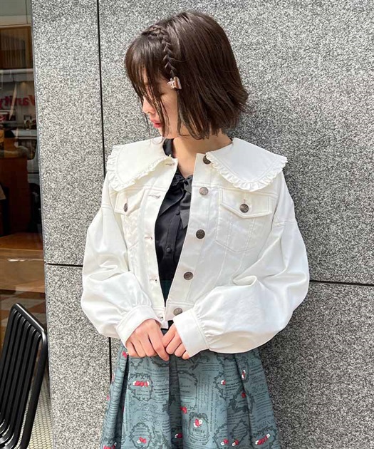 ビッグ襟ショートブルゾン | outlet | axes femme online shop ビッグ襟ショートブルゾン | outlet | axes femme online shop