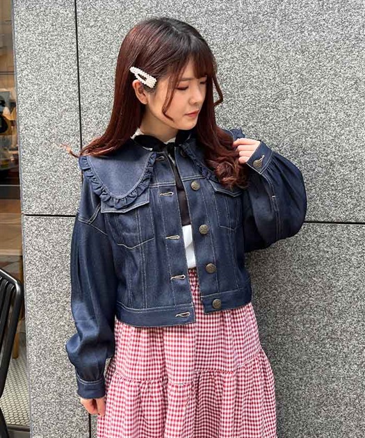 ビッグ襟ショートブルゾン | outlet | axes femme online shop ビッグ襟ショートブルゾン | outlet | axes femme online shop