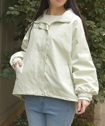 撥水加工レース袖ブルゾン(グリーン-F)