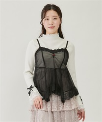 チュール重ねイレヘムビスチェ【期間限定価格】(黒-F)