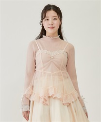 チュール重ねイレヘムビスチェ【期間限定価格】(ピンク-F)