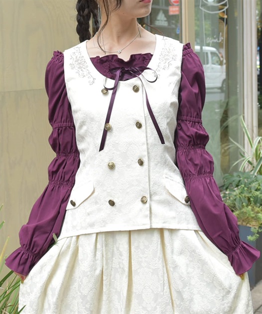 Wブレストジャカードベスト | outlet | axes femme online shop Wブレストジャカードベスト | outlet | axes femme online shop