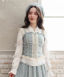 チェックレースフリルビスチェ【予約】(ミント-F)