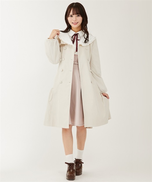 フリル襟ガーリートレンチ | outlet | axes femme online shop フリル襟ガーリートレンチ | outlet | axes femme online shop
