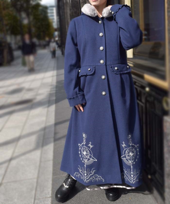 天体刺繍フード付コート | axes femme | axes femme online shop 天体刺繍フード付コート | axes femme | axes femme online shop