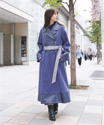 チェーン付異素材切替コート【予約】