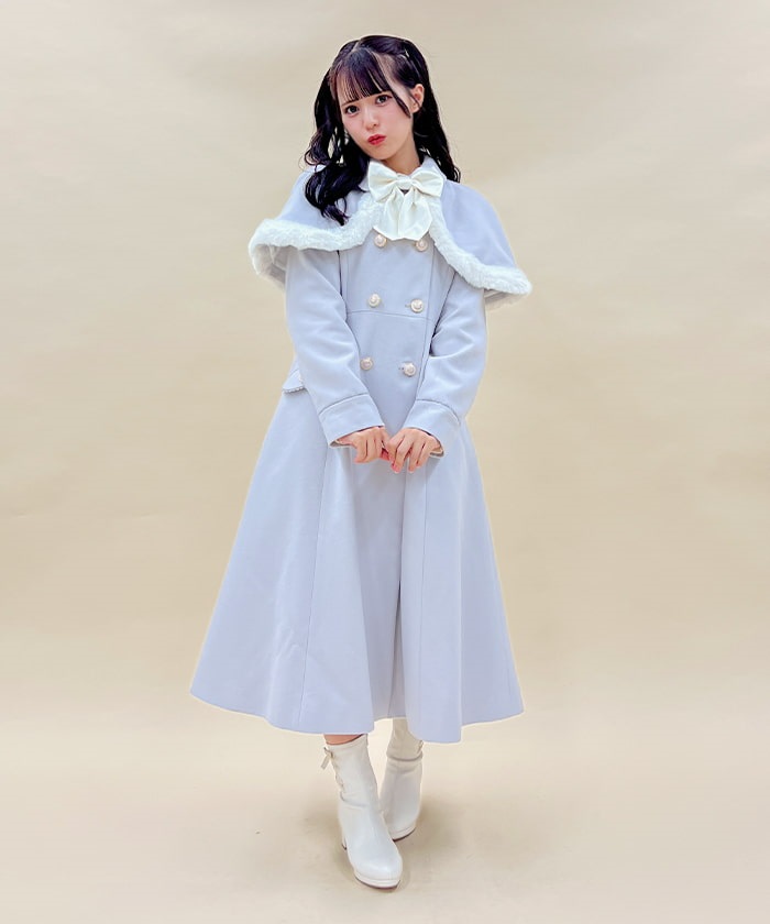 ファーデザインケープ付コート | outlet | axes femme online shop ファーデザインケープ付コート | outlet | axes femme online shop
