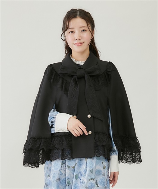 リボン付レースフリルコート | outlet | axes femme online shop リボン付レースフリルコート | outlet | axes femme online shop