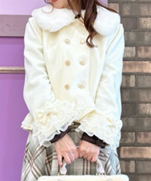 裾レースショートコート | axes femme | axes femme online shop 裾レースショートコート | axes femme | axes femme online shop