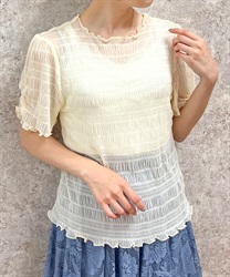 袖ギャザーシアーインナー【期間限定価格】(生成り-F)