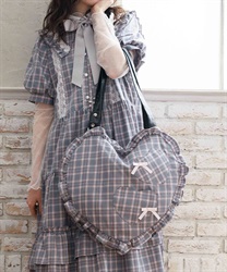 チェックハートバッグ【予約】(グレー-F)