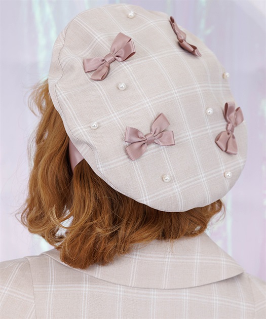 リボン×パール装飾ベレー | POETIQUE | axes femme online shop