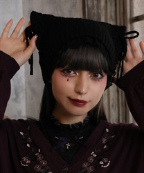 ネコ耳風レースニット帽【WEB先行販売】