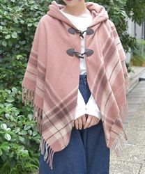 サイドラインチェックポンチョ | outlet | axes femme online shop サイドラインチェックポンチョ | outlet | axes femme online shop