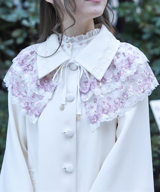 桜レース付け襟