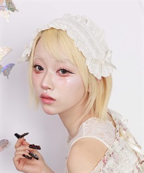 コットンレースヘッドドレス(白-F)