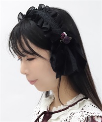 ヘッドドレス風イヤーマフ(黒-F)