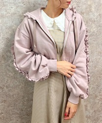 刺繍フリルショートパーカー | outlet | axes femme online shop 刺繍フリルショートパーカー | outlet | axes femme online shop