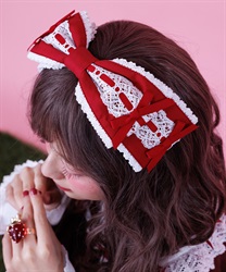 梯子レースリボン型ヘッドドレス【二次予約】(赤-F)