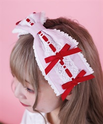 梯子レースリボン型ヘッドドレス【二次予約】(ピンク-F)
