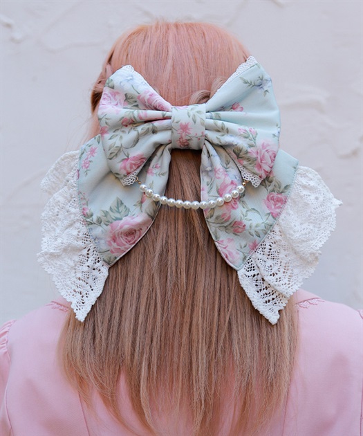 クラシカルローズ柄バレッタ【受注生産】