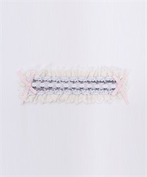 チェック×フリルヘッドドレス【予約】(グレー-F)