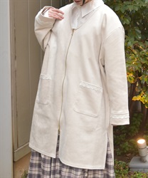 カットスエードコーディガン(ベージュ-F)