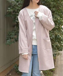 カットスエードコーディガン(ピンク-F)