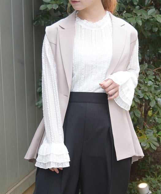 フリルフレア袖レースインナー