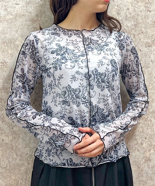 フラワー柄シアートップス【期間限定価格】 | outlet | axes