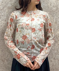 フラワー柄シアートップス(ピンク-F)