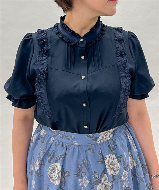 スタンド襟クラシカルブラウス | outlet | axes femme online shop スタンド襟クラシカルブラウス | outlet | axes femme online shop