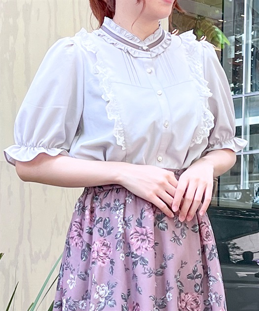 スタンド襟クラシカルブラウス | outlet | axes femme online shop スタンド襟クラシカルブラウス | outlet | axes femme online shop