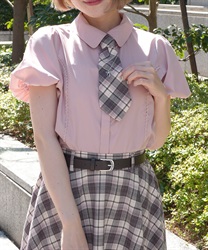 チェーンネクタイ付きブラウス【POE】(ピンク-M)