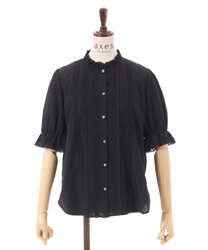 レーススタンドブラウス(黒-Ｓ)