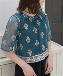 チュール×フラワー刺繍ブラウス | outlet | axes femme online shop チュール×フラワー刺繍ブラウス | outlet | axes femme online shop