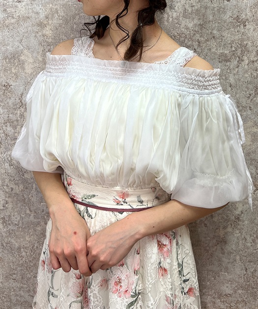 オーガンジーシャーリングブラウス | レディース服・レディース オーガンジーシャーリングブラウス | レディース服・レディース